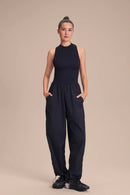 Mesh Nylon Net Jumpsuit - Black