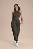 Mesh Nylon Net Jumpsuit - Obsidian Grey